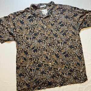 M.E. Sport Button Down Shirt with Tropical Print perfect for Vacation 2XL